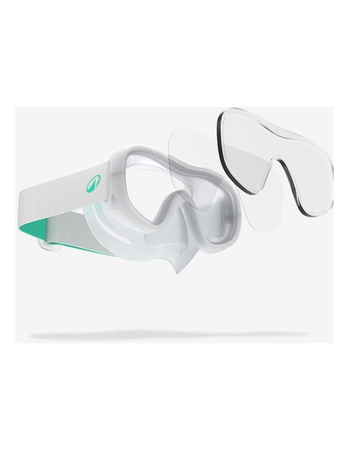 Kids snorkelling COMFORT anti-fog mask DRY TOP snorkel set, 100 White image 3