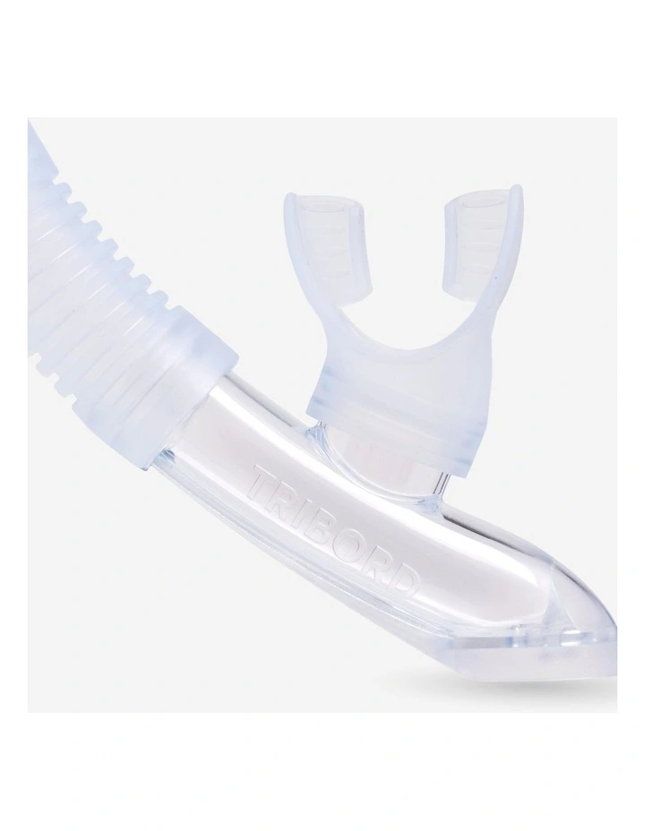 Kids snorkelling COMFORT anti-fog mask DRY TOP snorkel set, 100 White image 5
