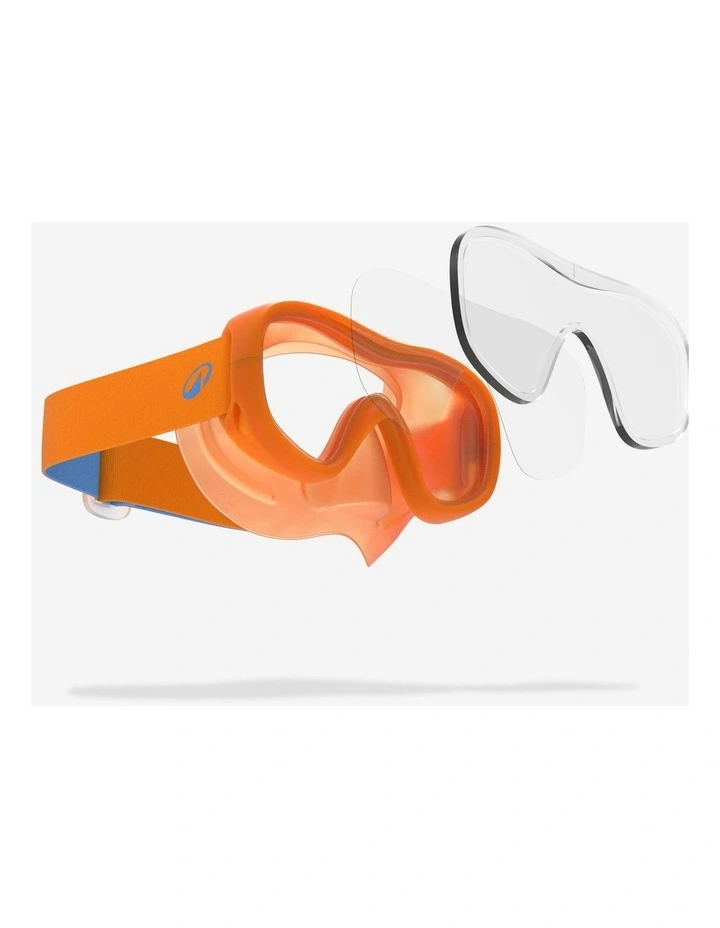 Kids snorkelling COMFORT anti-fog mask DRY TOP snorkel set, 100 Orange image 3