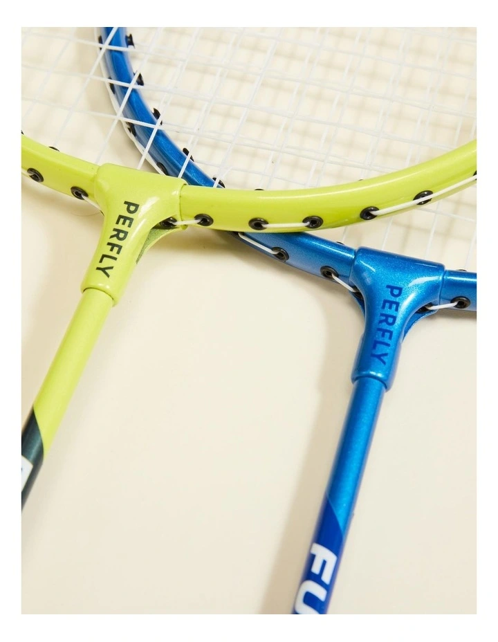 Decathlon | Fun Set BR130 AD Lime Blue Adult Badminton racket set image 2