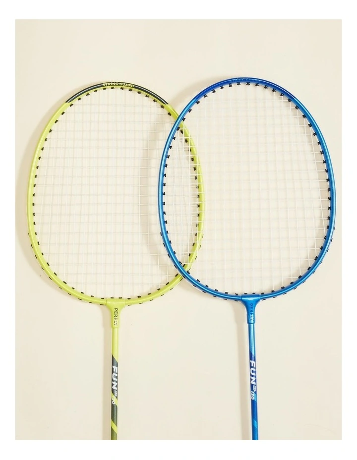 Decathlon | Fun Set BR130 AD Lime Blue Adult Badminton racket set image 3