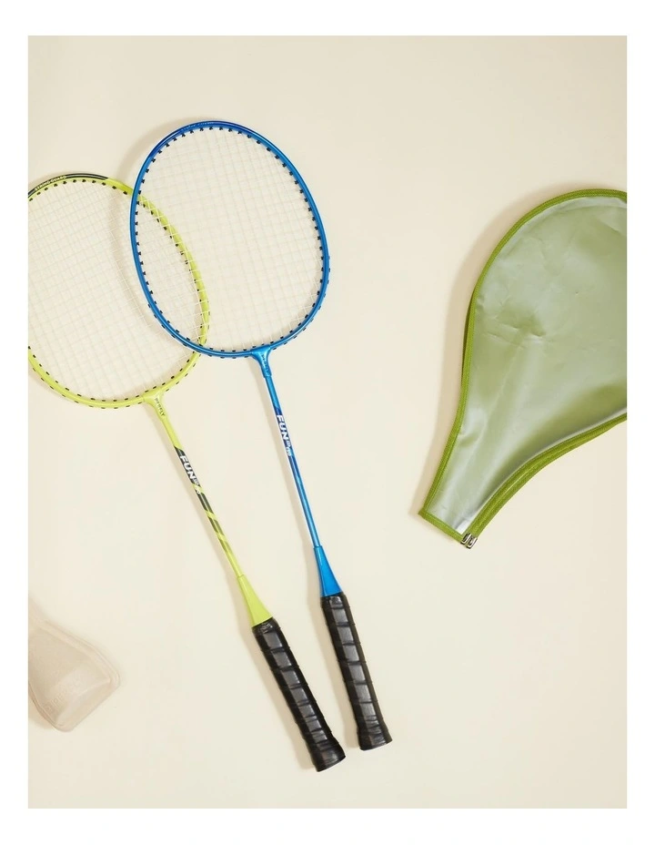 Decathlon | Fun Set BR130 AD Lime Blue Adult Badminton racket set image 4