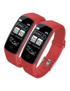 SOGA 2X Fitness Tracker Smart Watch Touch Screen Red