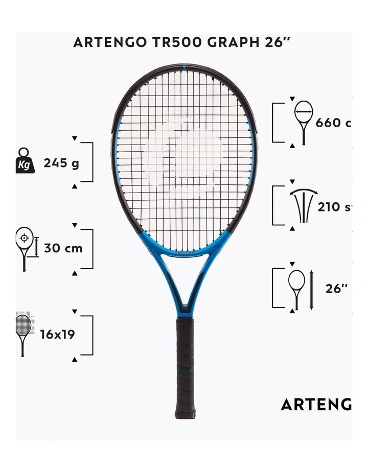 Decathlon | Kids' 26 Tennis Racket TR500 Graph - Blue image 2