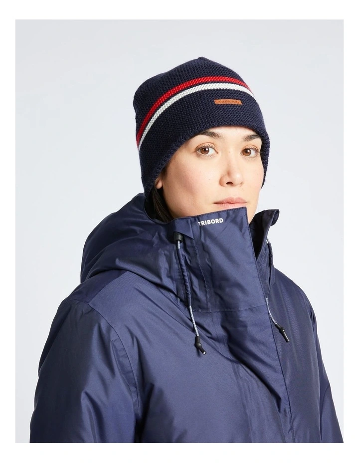 Decathlon | Adult sailing warm windproof beanie SAILING 100 - Blue white red image 5