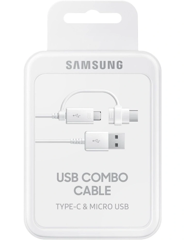 Samsung Data Cable Combo (USB-Type C and Micro USB) (White) image 5