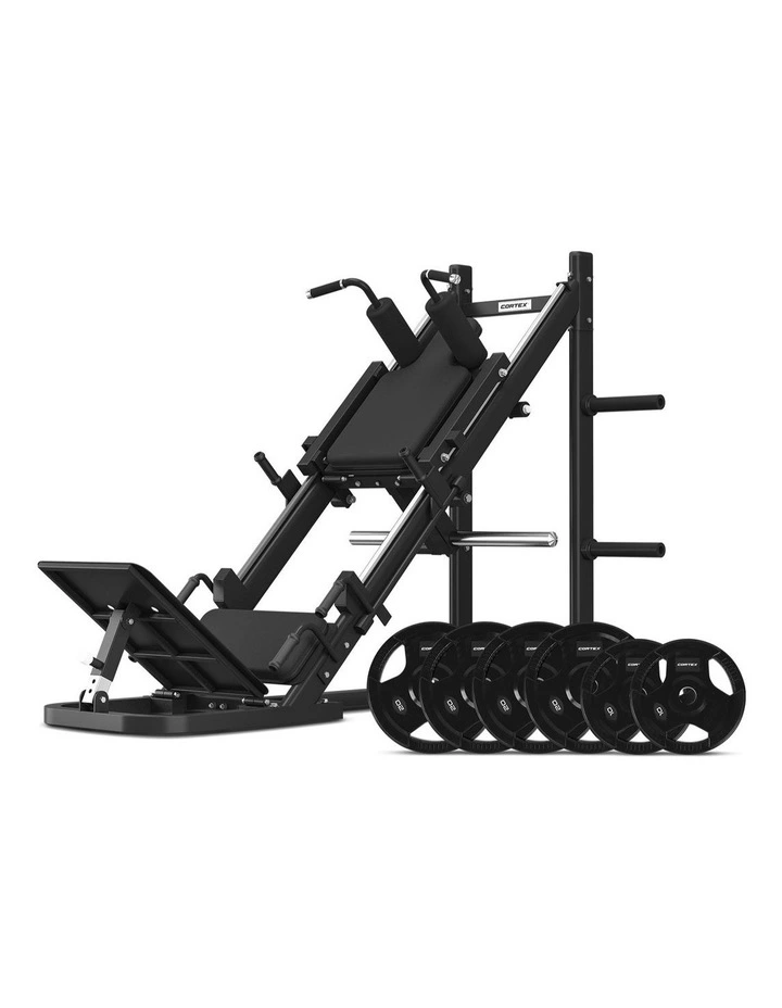 CORTEX LP-10 45 Degree Leg Press/Hack Squat with 100kg Olympic Tri-Grip Weight Plate Set image 1