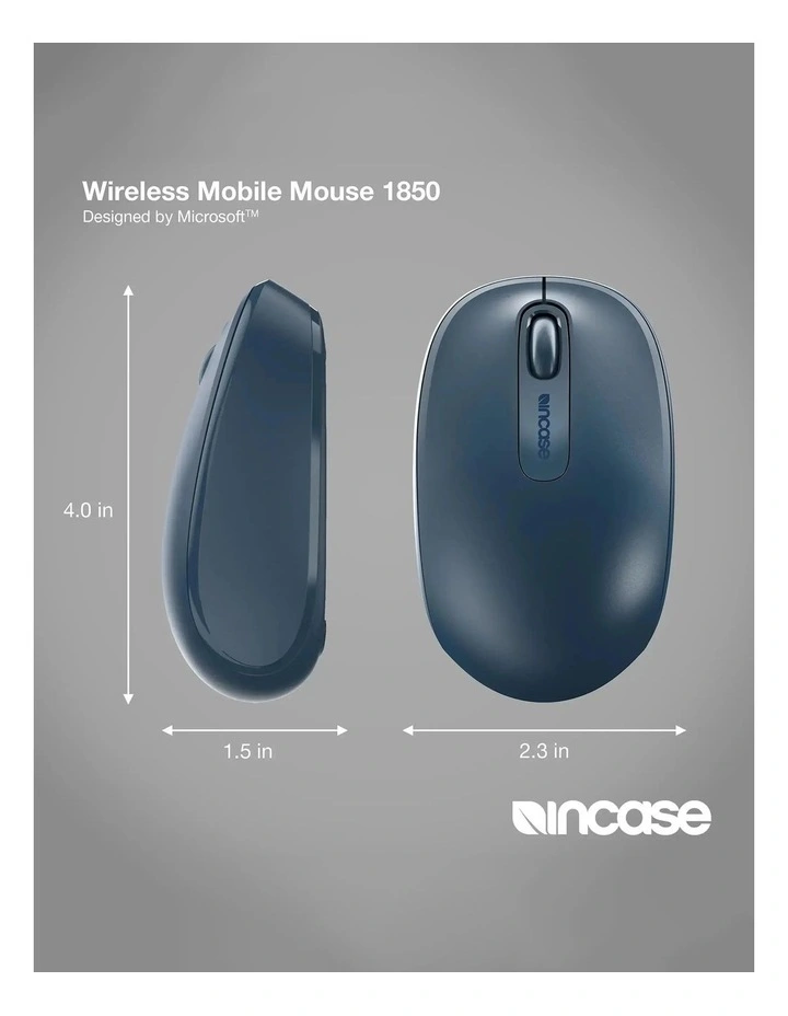 Incase Designed by Microsoft Wireless Mobile Mouse 1850 - Wool Blue image 6
