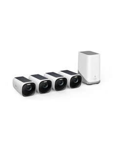 eufy eufyCam 3 (S330) 4K Security Camera 4-Camera Kit with HomeBase 3 - White
