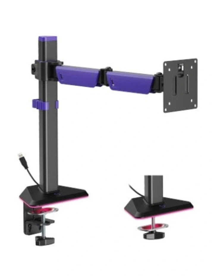 Brateck Articulating RGB Lighting Gaming Monitor Arm 17- 40 - Black image 1