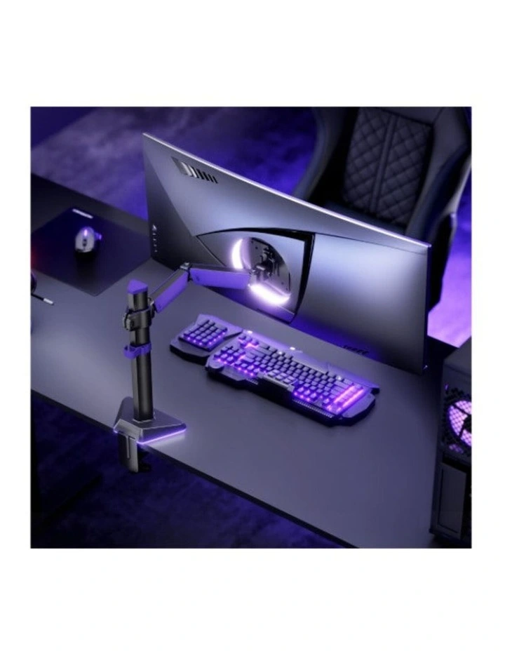 Brateck Articulating RGB Lighting Gaming Monitor Arm 17- 40 - Black image 3