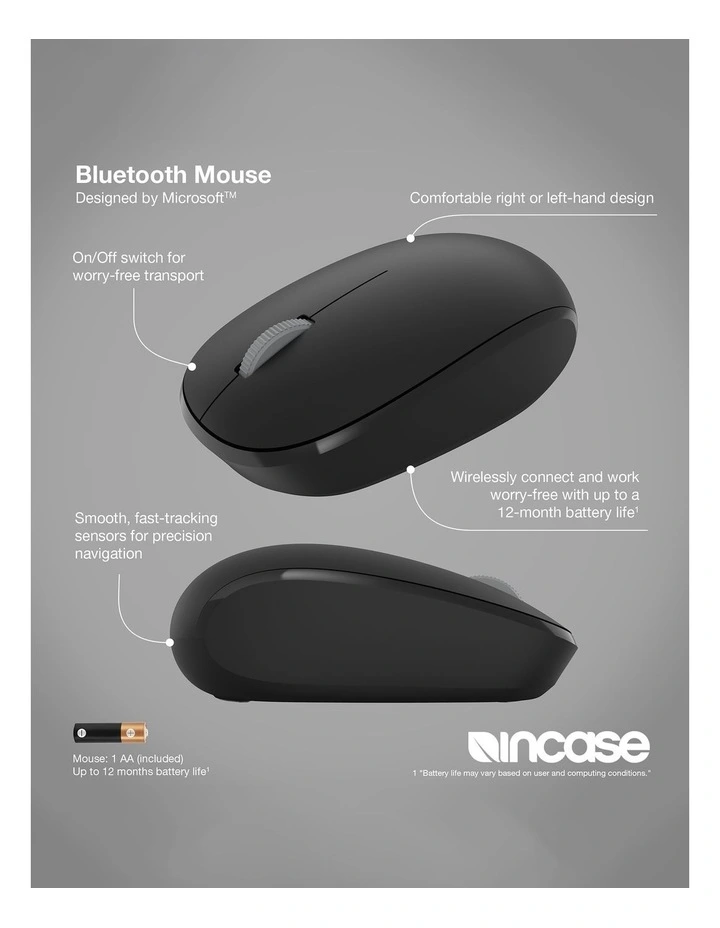Incase Bluetooth Mouse Designed by Microsoft - Black image 7