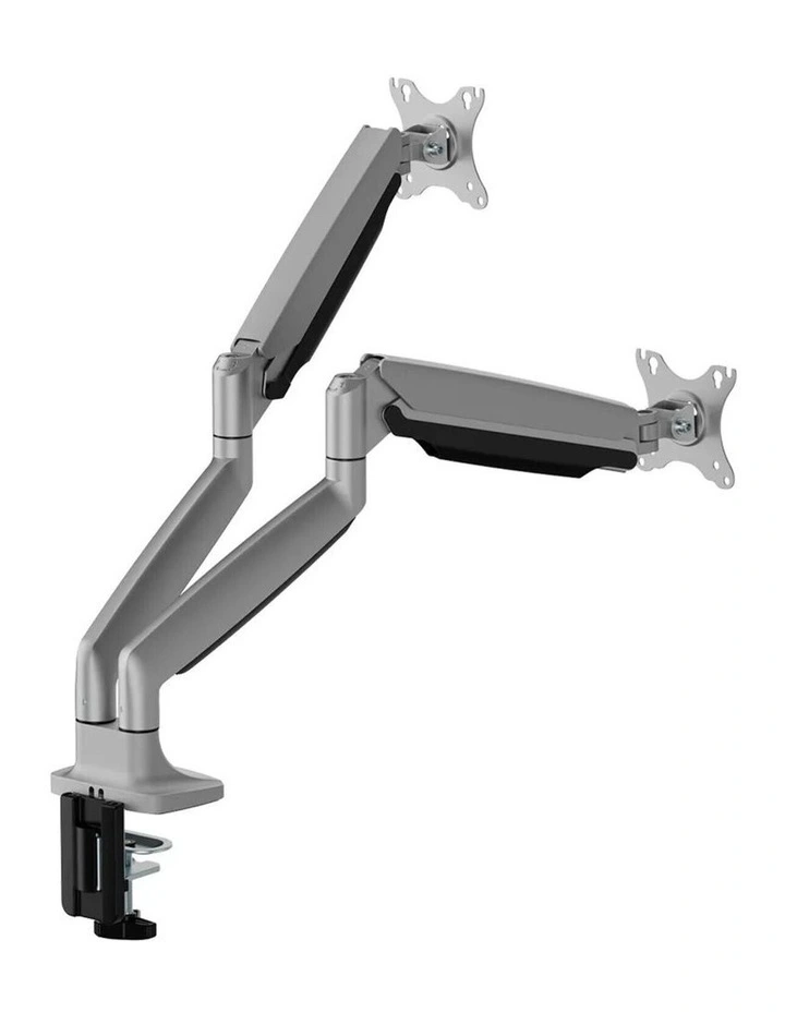 Brateck Dual Monitor Arm 17-35 Heavy Duty Gas Spring w/ USB - Silver image 2
