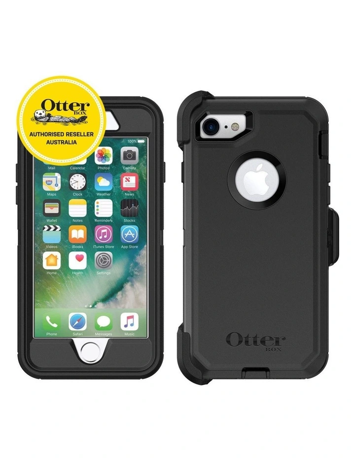 Defender Black Shockproof Case with Screen Protector for iPhone 7/8 image 2