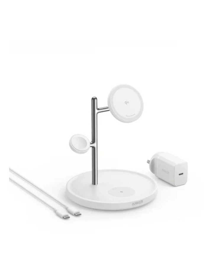 Anker MagGo 3-in-1 Wireless Charging Stand with Qi2 - White image 1