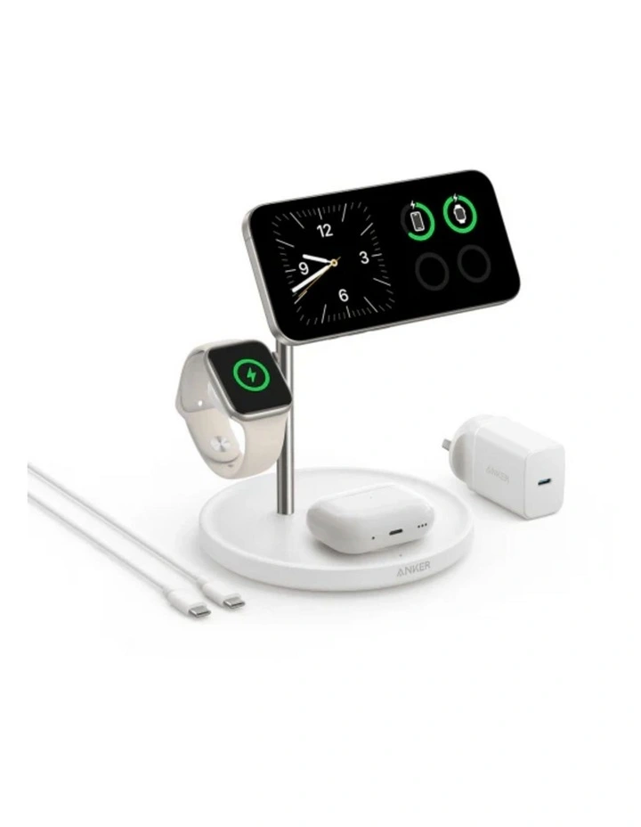 Anker MagGo 3-in-1 Wireless Charging Stand with Qi2 - White image 2