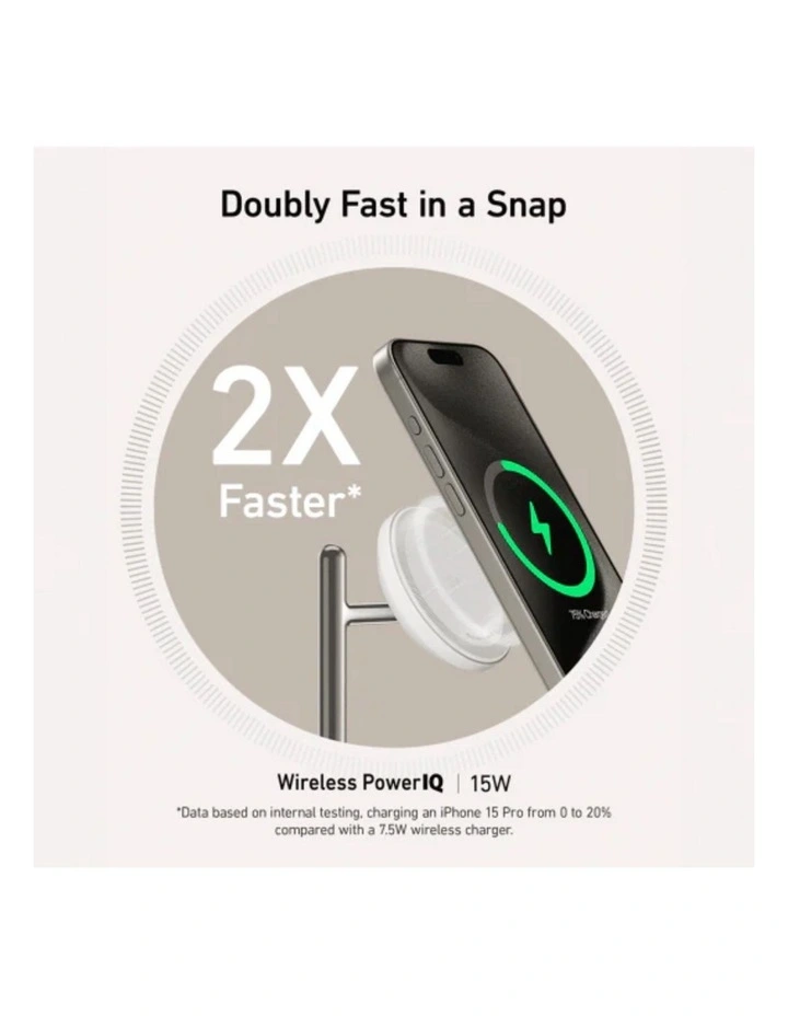Anker MagGo 3-in-1 Wireless Charging Stand with Qi2 - White image 3
