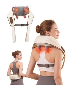 Livemor Neck Massager with Heat Pillow Shiatsu Shoulder Back Massager Pain Relief Tissue Kneading