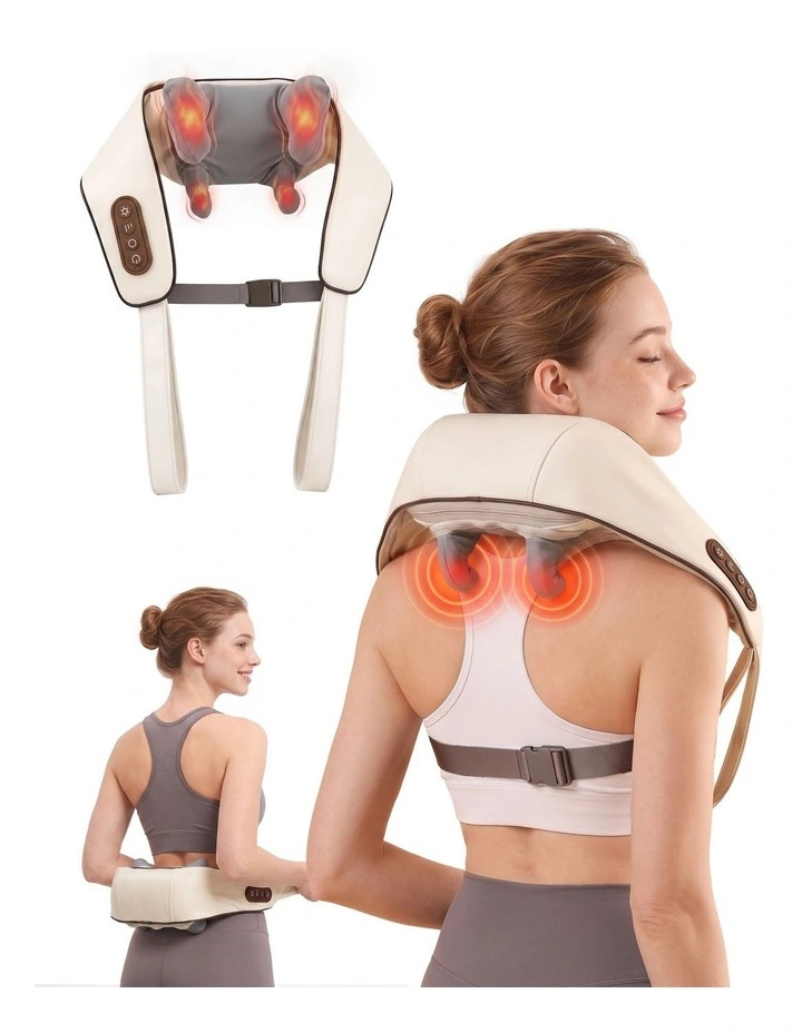 Livemor Neck Massager with Heat Pillow Shiatsu Shoulder Back Massager Pain Relief Tissue Kneading image 1