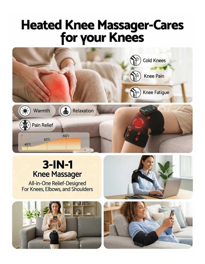 Livemor Heated Knee Massager with Heat, 3 Modes, Adjustable Strap image 4