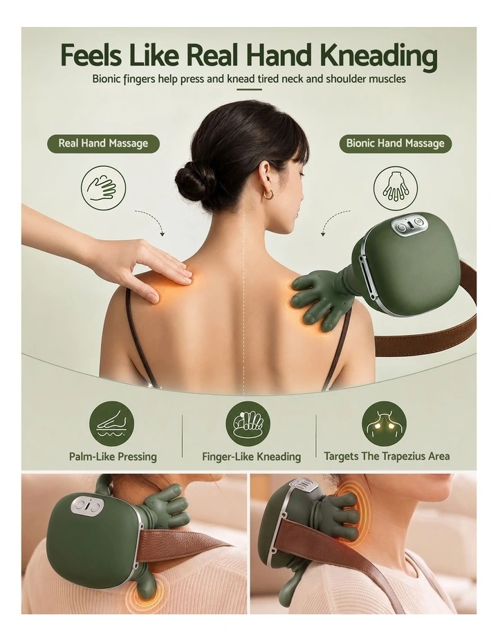 Livemor Electric Neck Massager with Heat 4D Shiatsu Kneading Wireless image 5
