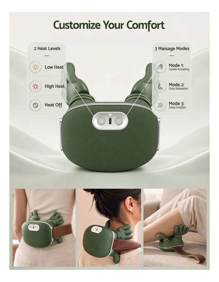 Livemor Electric Neck Massager with Heat 4D Shiatsu Kneading Wireless image 6