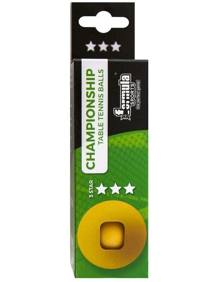 3PK Formula Sports 4cm Championship Table Tennis Balls Ping Pong Practice Orange image 1