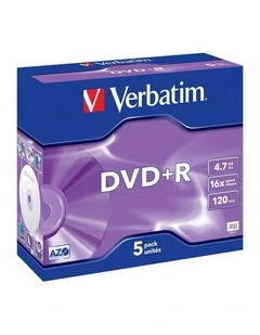 Verbatim 4.7GB 16x Speed DVD R Discs 5 Pack