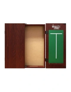 Formula Sports Plain MDF 58cm Dartboard Cabinet Storage w/ Chalkboard Mahogany