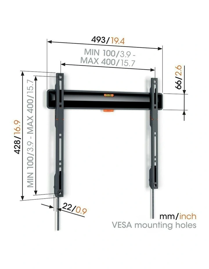 Vogel's TVM 3405 Medium Fixed Wall Bracket Mount For 32-77 Flat LED TV Black image 2