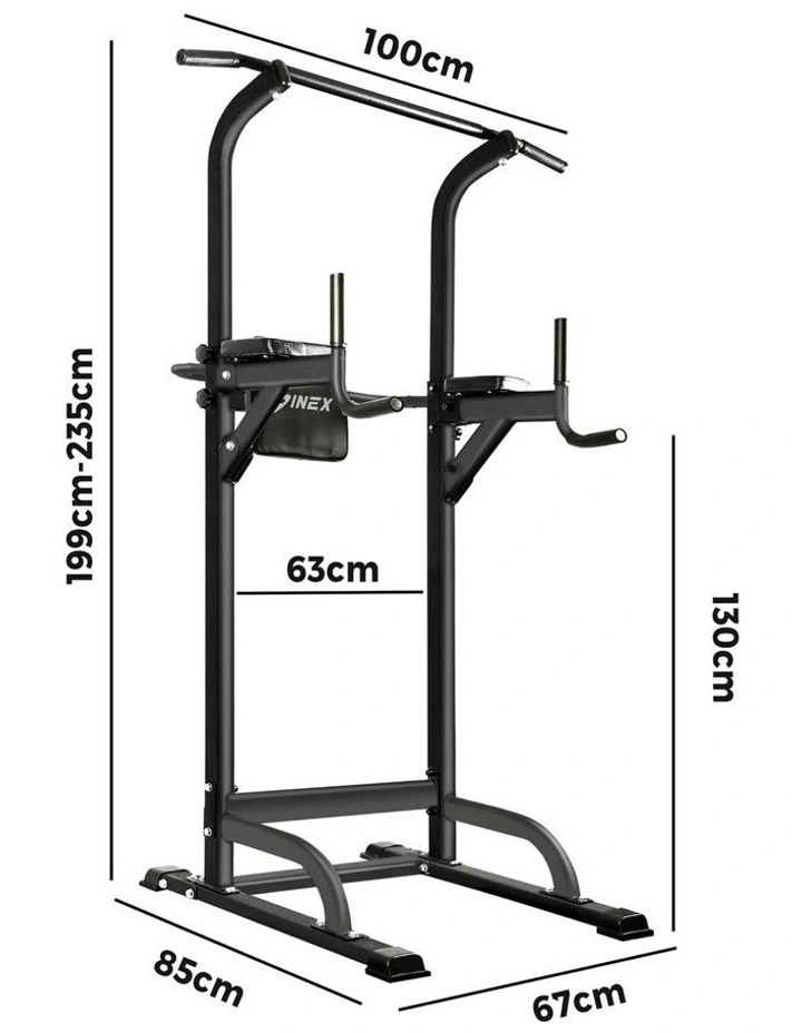 Finex Power Tower Chin Up Bar Station Weight Bench Push Pull Up Knee Raise Gym image 2