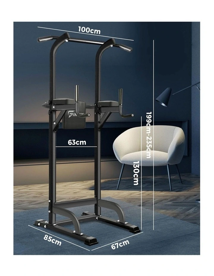 Finex Power Tower Chin Up Bar Station Weight Bench Push Pull Up Knee Raise Gym image 3