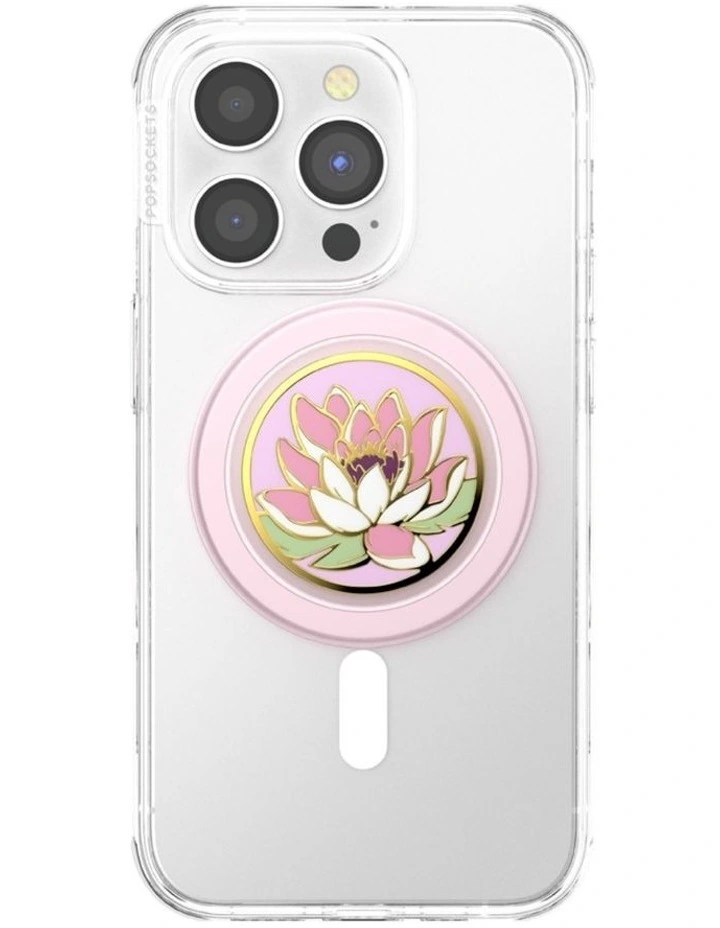PopSockets PopGrip MagSafe Phone Grip Holder Magnetic Adapter (Swappable Top) - Enamel Water Lily image 2
