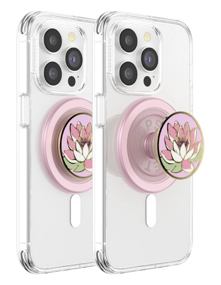 PopSockets PopGrip MagSafe Phone Grip Holder Magnetic Adapter (Swappable Top) - Enamel Water Lily image 3