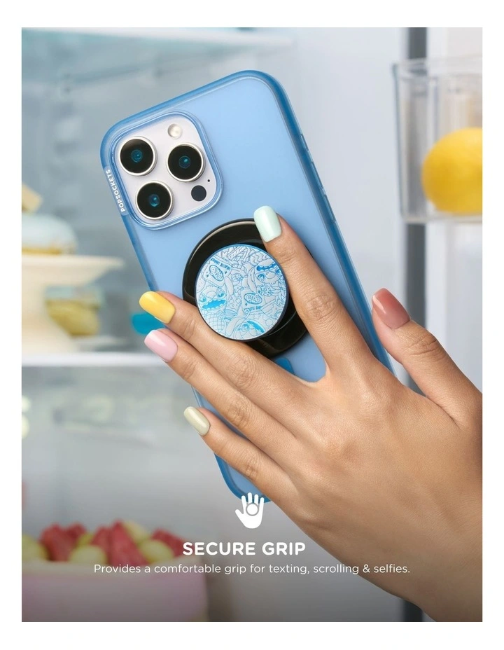 Stitch x PopSockets MagSafe Phone Grip   Magnetic Adapter (Swappable Top) - Mirror Stitch Snack Toss image 5