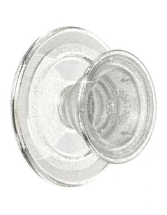 PopSockets PopGrip MagSafe Phone Grip Holder   Magnetic Adapter Ring (Swappable Top) - Clear Glitter