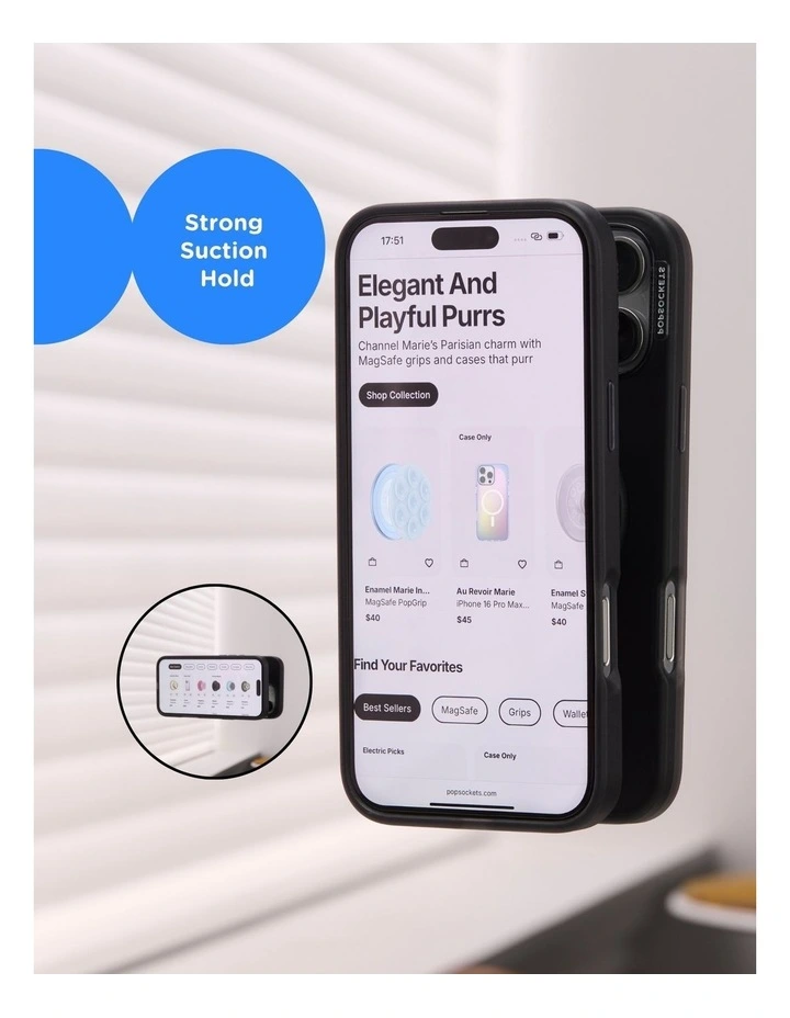 PopSockets PopGrip SuckUp Suction MagSafe 3in1 Mount Grip Stand (Swappable Top) - Putty image 5