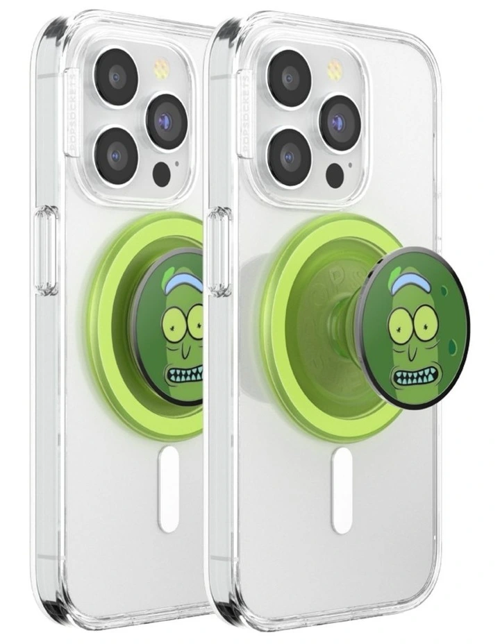 Rick & Morty x PopSockets MagSafe Phone Grip   Magnetic Adapter (Swappable Top) - Enamel Pickle Rick image 3