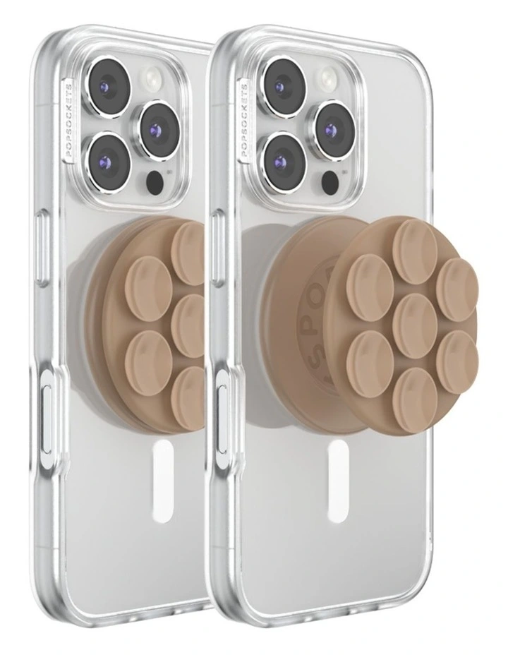 PopSockets PopGrip SuckUp Suction MagSafe 3in1 Mount Grip Stand (Swappable Top) - Latte image 3
