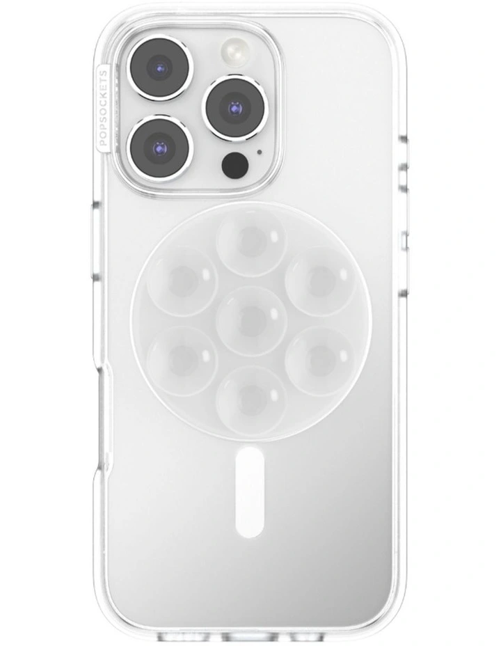 PopSockets PopGrip SuckUp Suction MagSafe 3in1 Mount Grip Stand (Swappable Top) - Clear image 2