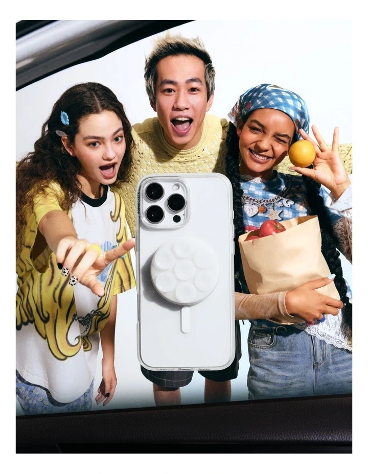 PopSockets PopGrip SuckUp Suction MagSafe 3in1 Mount Grip Stand (Swappable Top) - Clear image 4