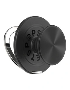 PopSockets PopGrip Kick-Out MagSafe Phone Grip & Stand (Swappable Top) - Radial Black