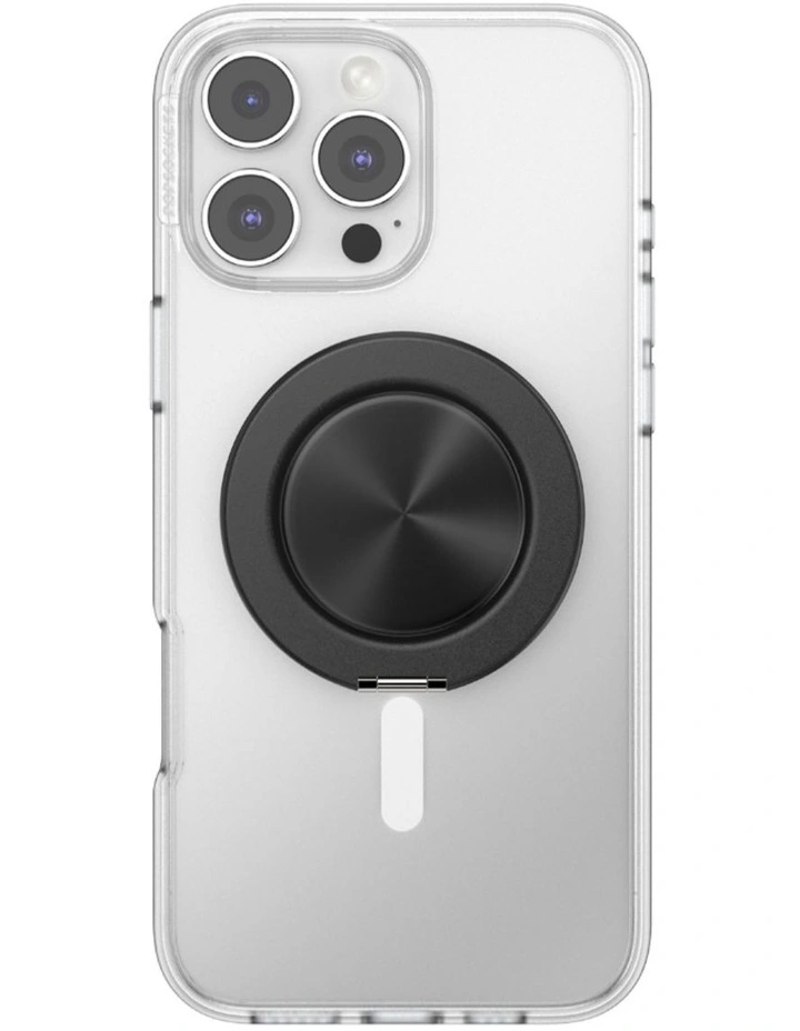 PopSockets PopGrip Kick-Out MagSafe Phone Grip & Stand (Swappable Top) - Radial Black image 2