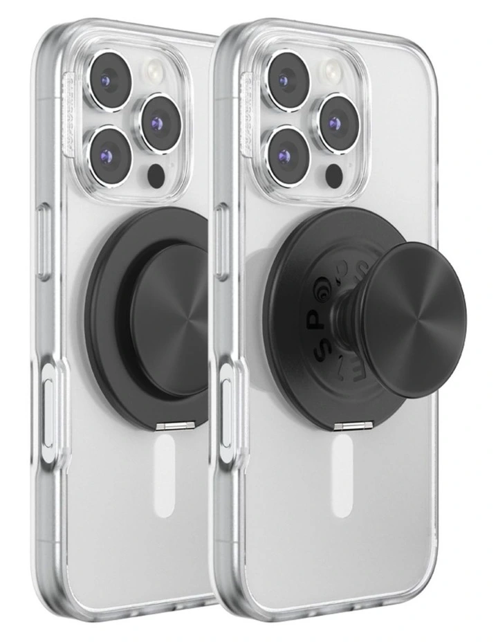 PopSockets PopGrip Kick-Out MagSafe Phone Grip & Stand (Swappable Top) - Radial Black image 3