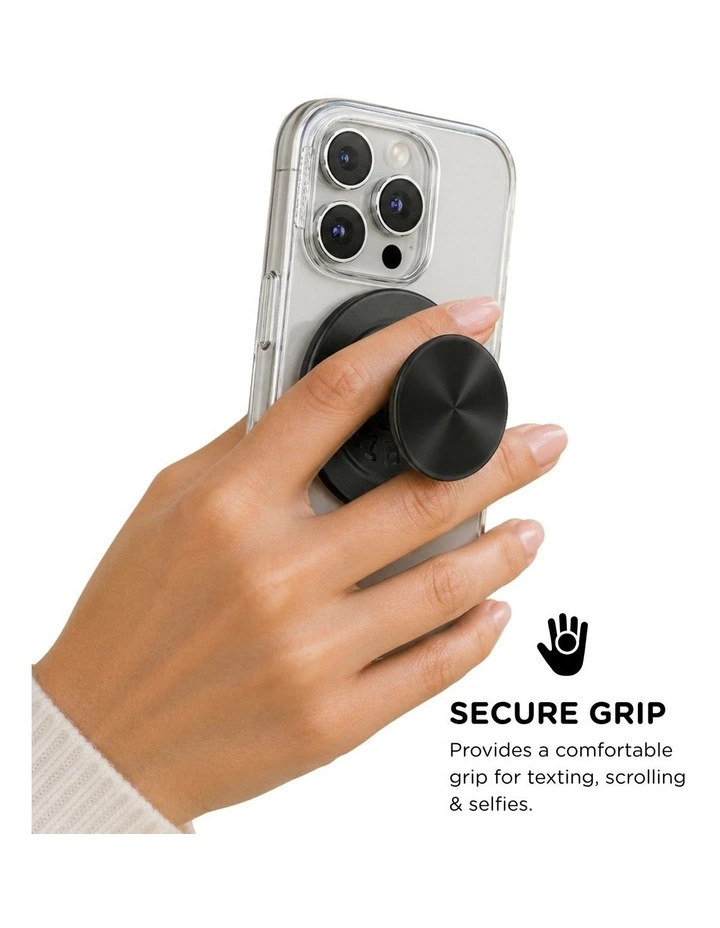 PopSockets PopGrip Kick-Out MagSafe Phone Grip & Stand (Swappable Top) - Radial Black image 4