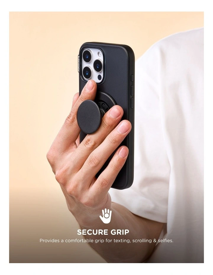 PopSockets PopGrip MagSafe Phone Grip Holder Magnetic Adapter Ring (Swappable Top) - Black image 5