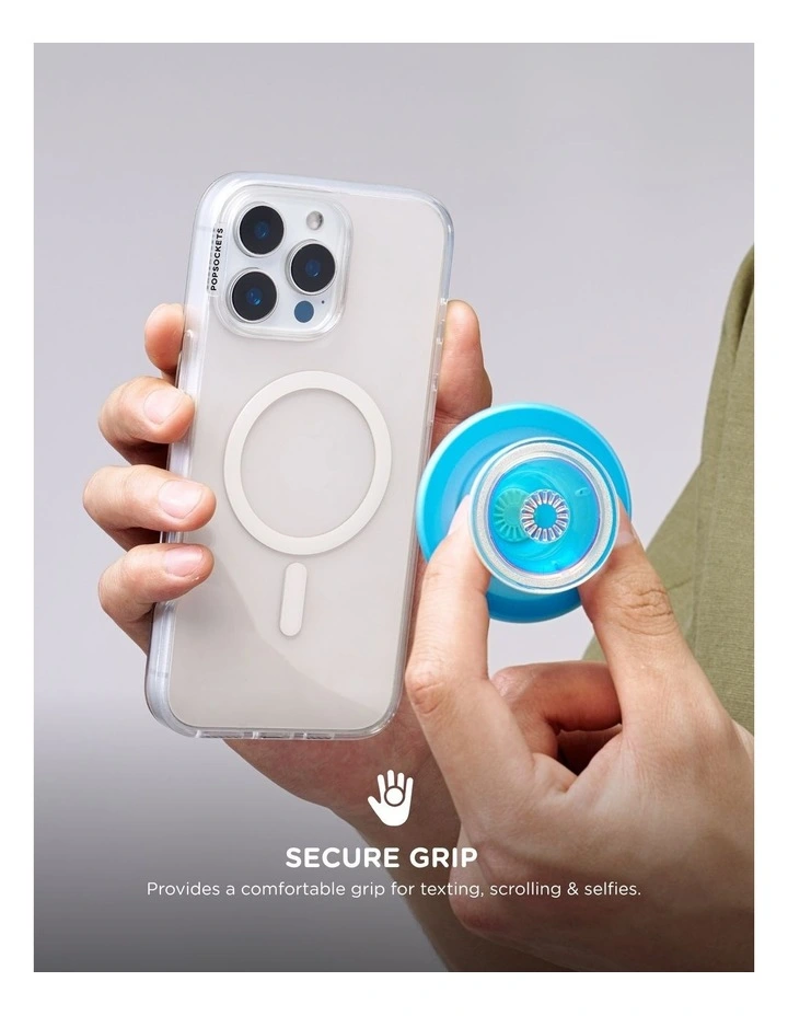 PopSockets PopGrip MagSafe Phone Grip Holder   Magnetic Adapter (Swappable Top) - Opalescent Blue image 5