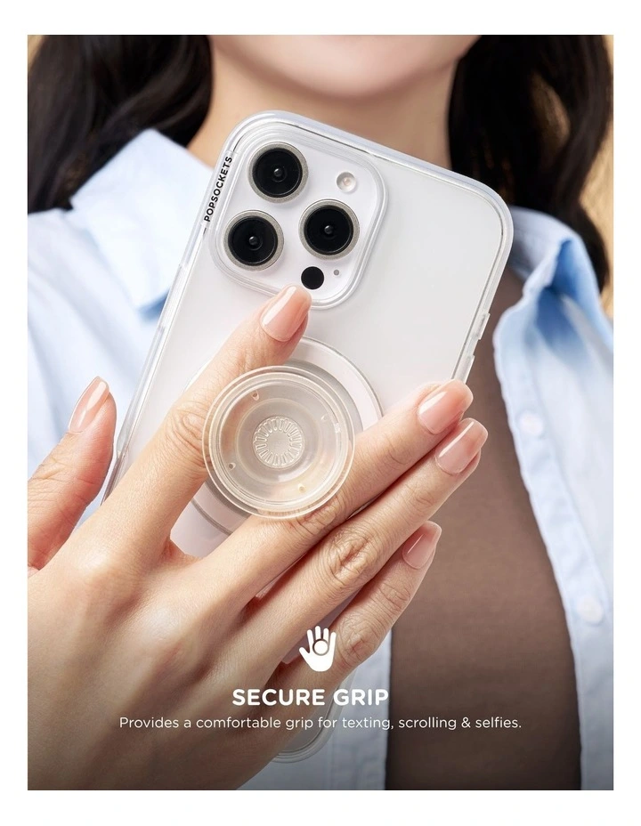 PopSockets PopGrip MagSafe Phone Grip Holder   Magnetic Adapter Ring (Swappable Top) - Clear image 5