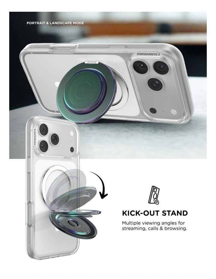 PopSockets PopGrip Kick-Out MagSafe Phone Grip & Stand (Swappable Top) - Nightshade image 5