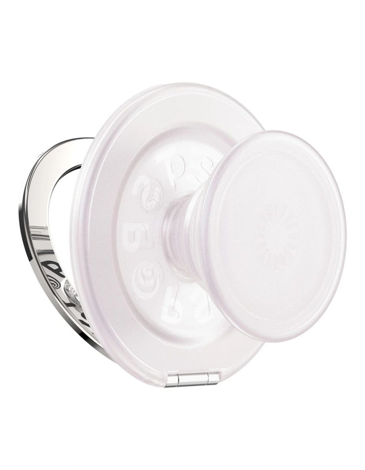 PopSockets PopGrip Kick-Out MagSafe Phone Grip & Stand (Swappable Top) - Opalescent White image 1